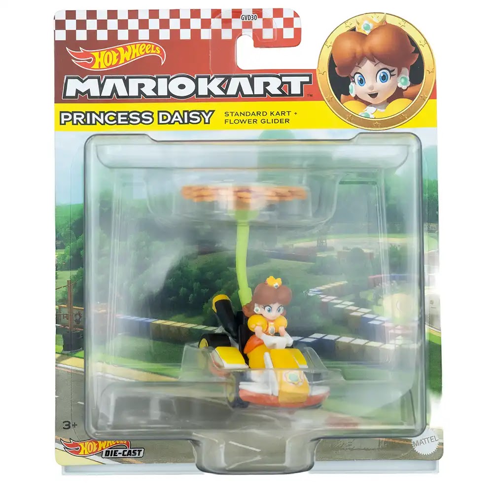 Hot Wheels Premium Princess Daisy Standard Kart + Flower Glider Žuti | Mario Kart