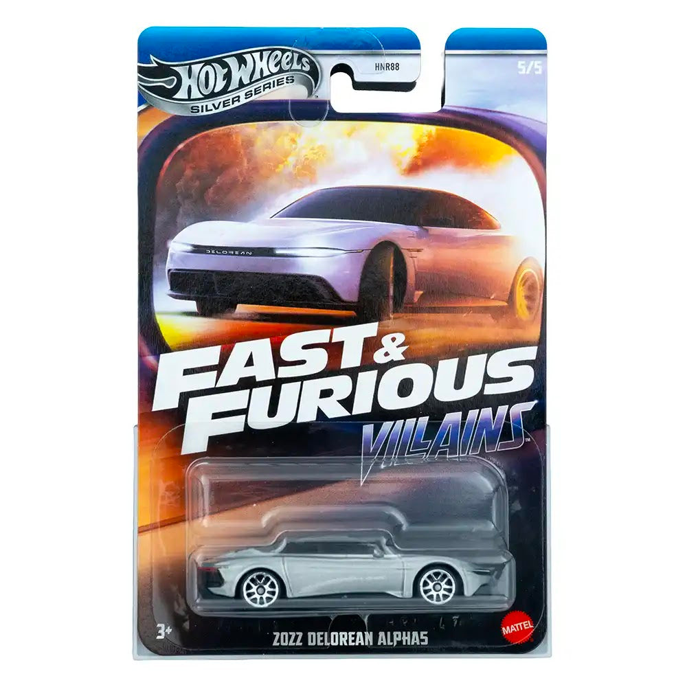 Hot Wheels Silver Series 2022 DeLorean Alpha5 Sivi | Fast & Furious Villains (5/5)