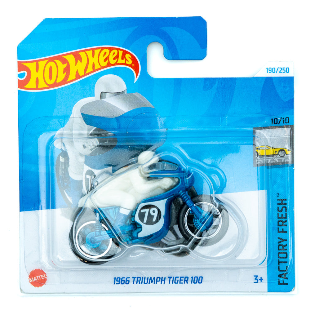 Hot Wheels 1966 Triumph Tiger 100 blauw |