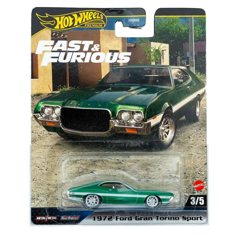 Hot Wheels Premium 1972 Ford Gran Torino Sport Zeleni | Fast & Furious 3/5