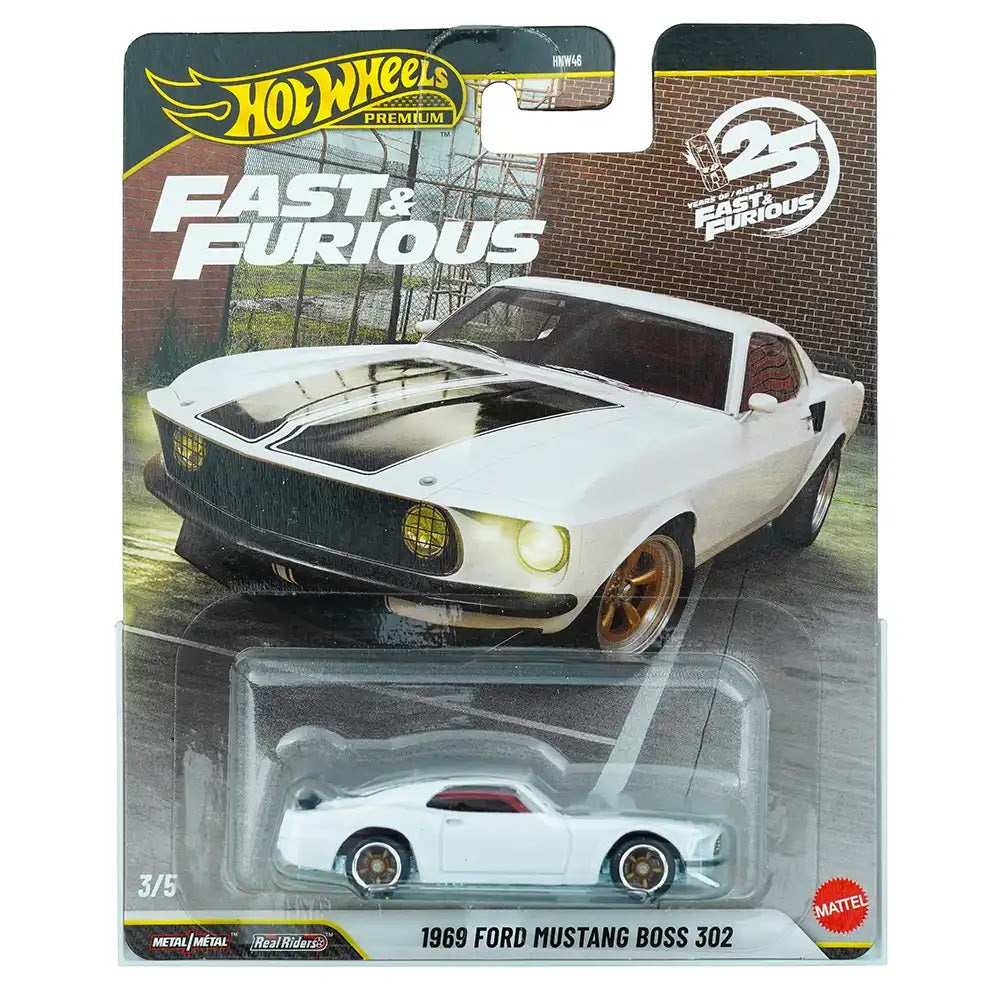 Hot Wheels Premium 1969 Ford Mustang Boss 302 Bijeli | Fast & Furious 3/5