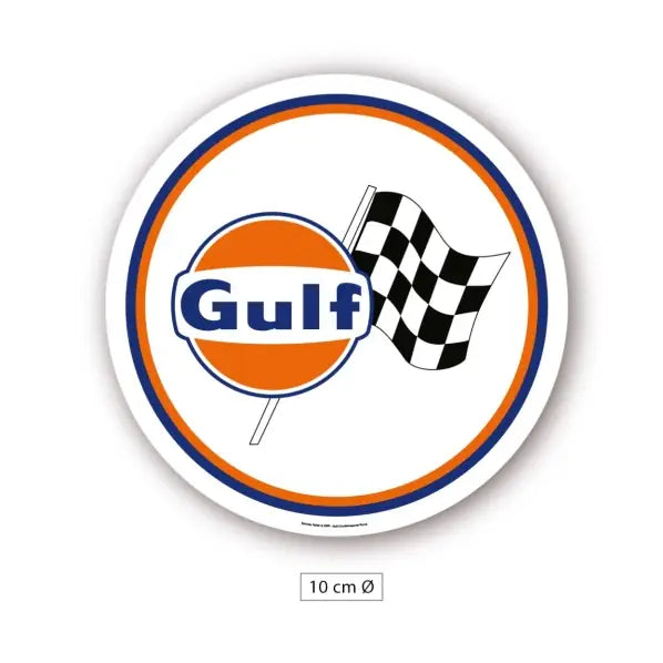 Gulf Logo Race Vlag Sticker 10 cm | Gulf