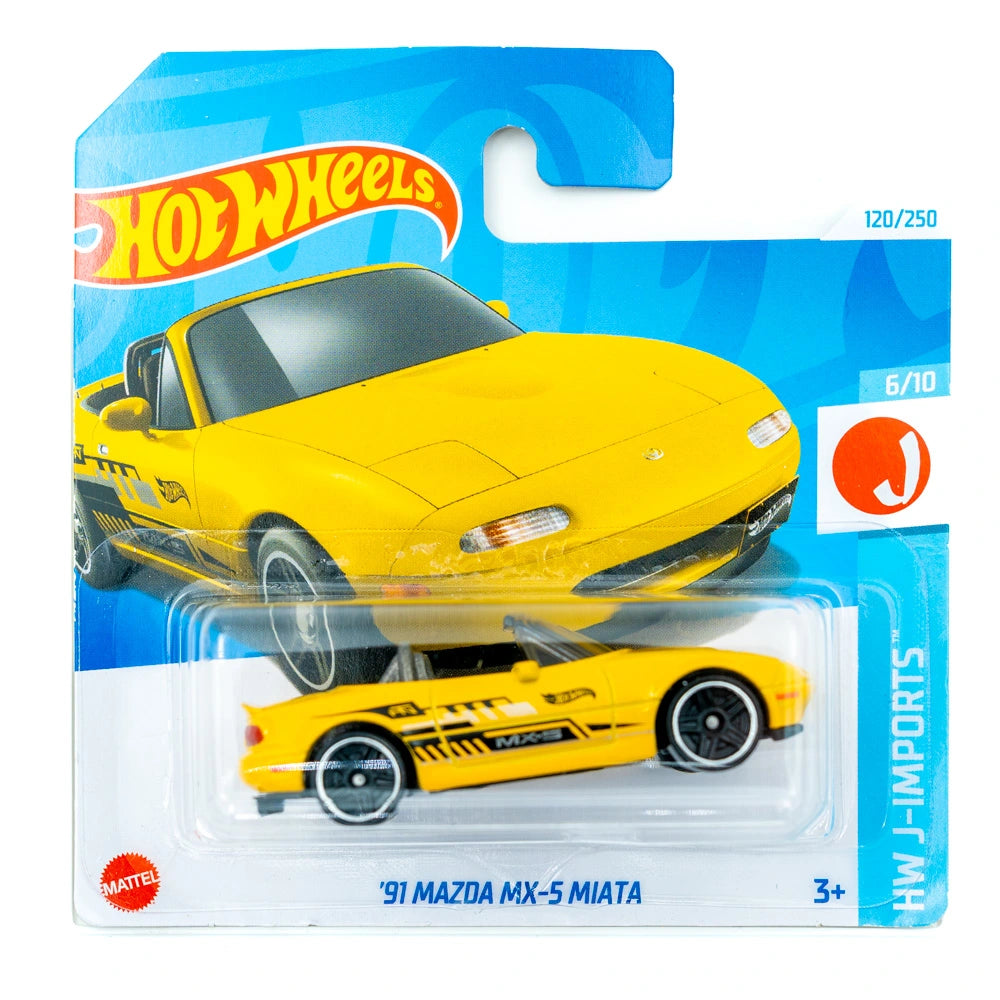 Hot Wheels '91 Mazda MX-5 Miata geel |