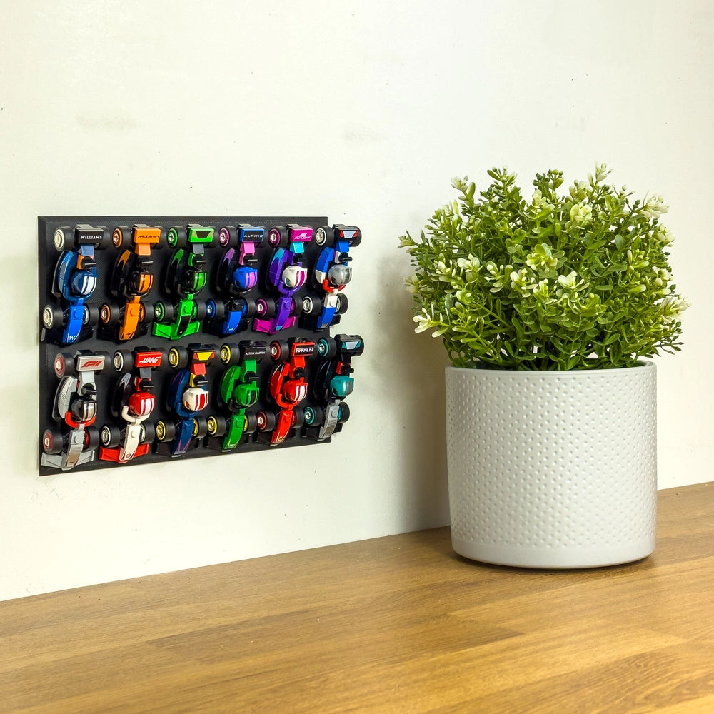 Display voor 12 LEGO Minifigure F1 mini-raceauto's | 71049