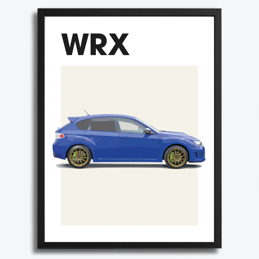Ingelijste Poster Subaru WRX (A3) | Crni, Bijeli of Hout