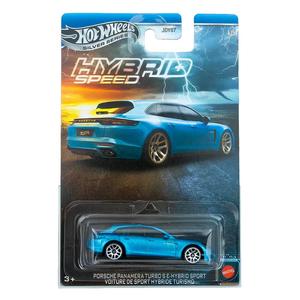 Hot Wheels Silver Series Porsche Panamera Turbo S E-Hybrid Sport Turismo Plavi | Hybrid Speed (4/5)