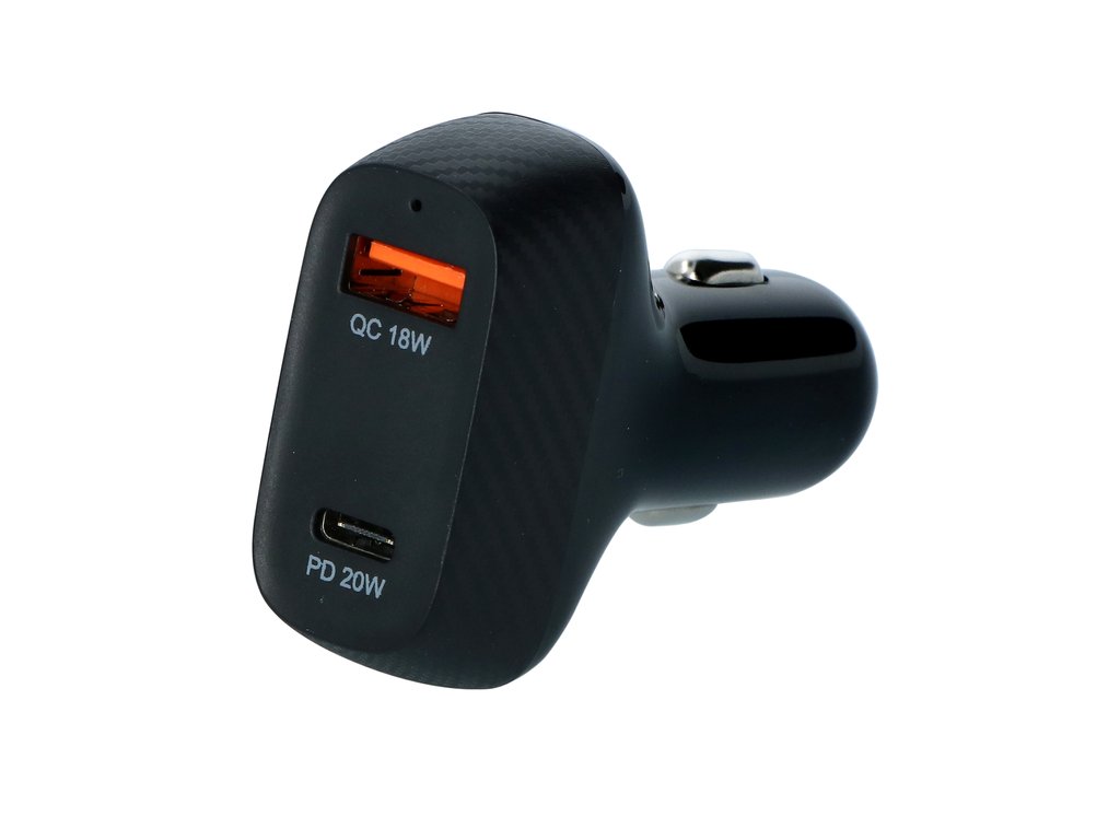 Autolader 12/24V Duo USB-C 20W en USB-3.0 18W