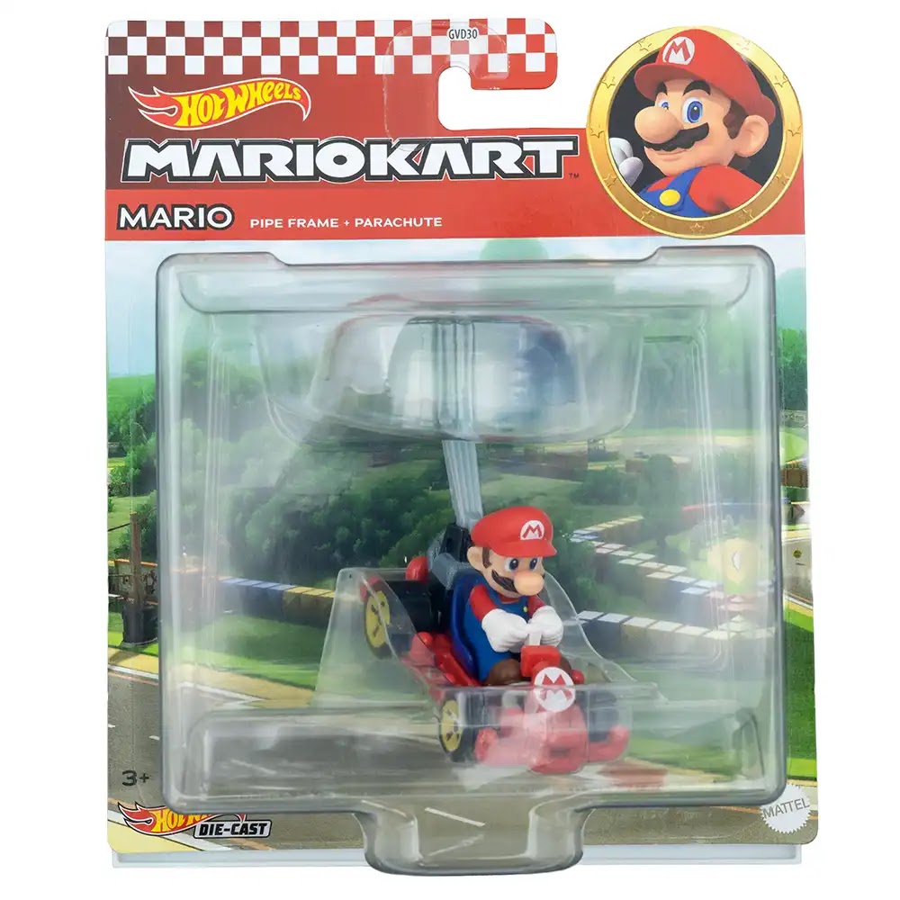 Hot Wheels Premium Mario Pipe Frame + Parachute Crveni | Mario Kart