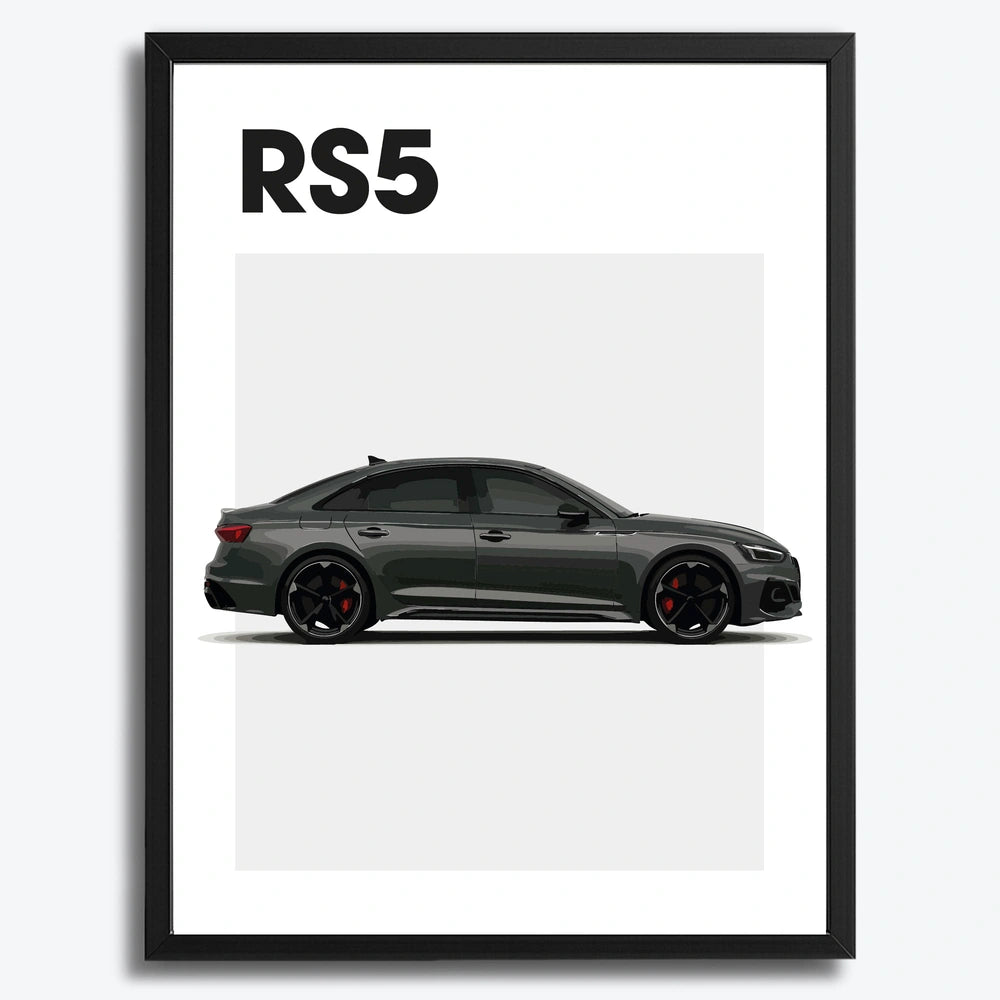 Ingelijste Poster Audi RS5 (A3) | Crni, Bijeli of Hout