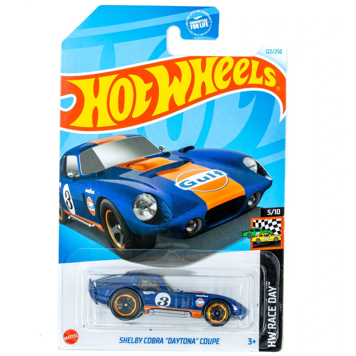 Hot Wheels Shelby Cobra Daytona Coupe blauw oranje VS |
