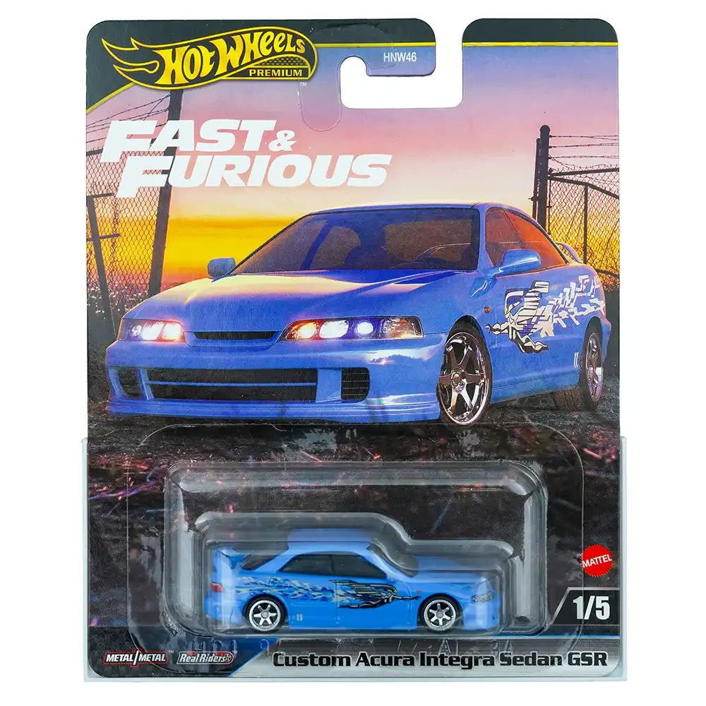 Hot Wheels Premium Custom Acura Integra Sedan GSR Plavi | Fast & Furious 1/5