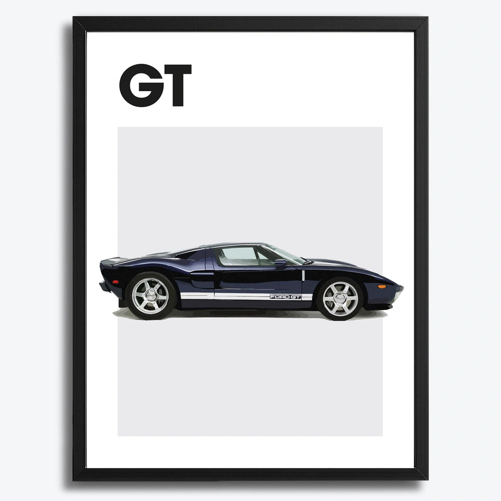 Ingelijste Poster Ford GT40 (A3) | Crni, Bijeli of Hout