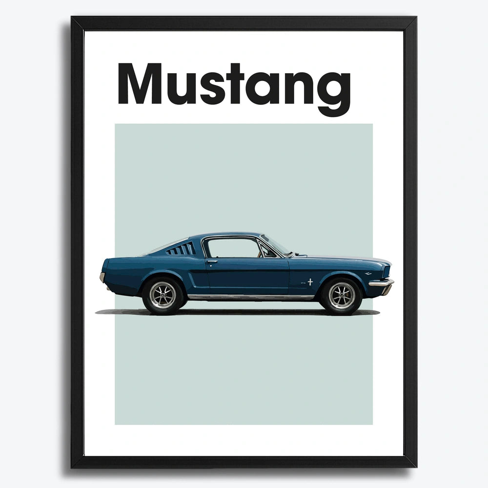 Ingelijste Poster Ford Mustang Classic (A3) | Crni, Bijeli of Hout