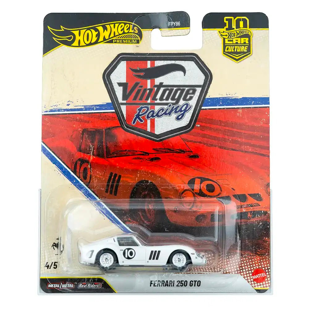 Hot Wheels Premium Ferrari 250 GTO Bijeli | Vintage Racing 4/5