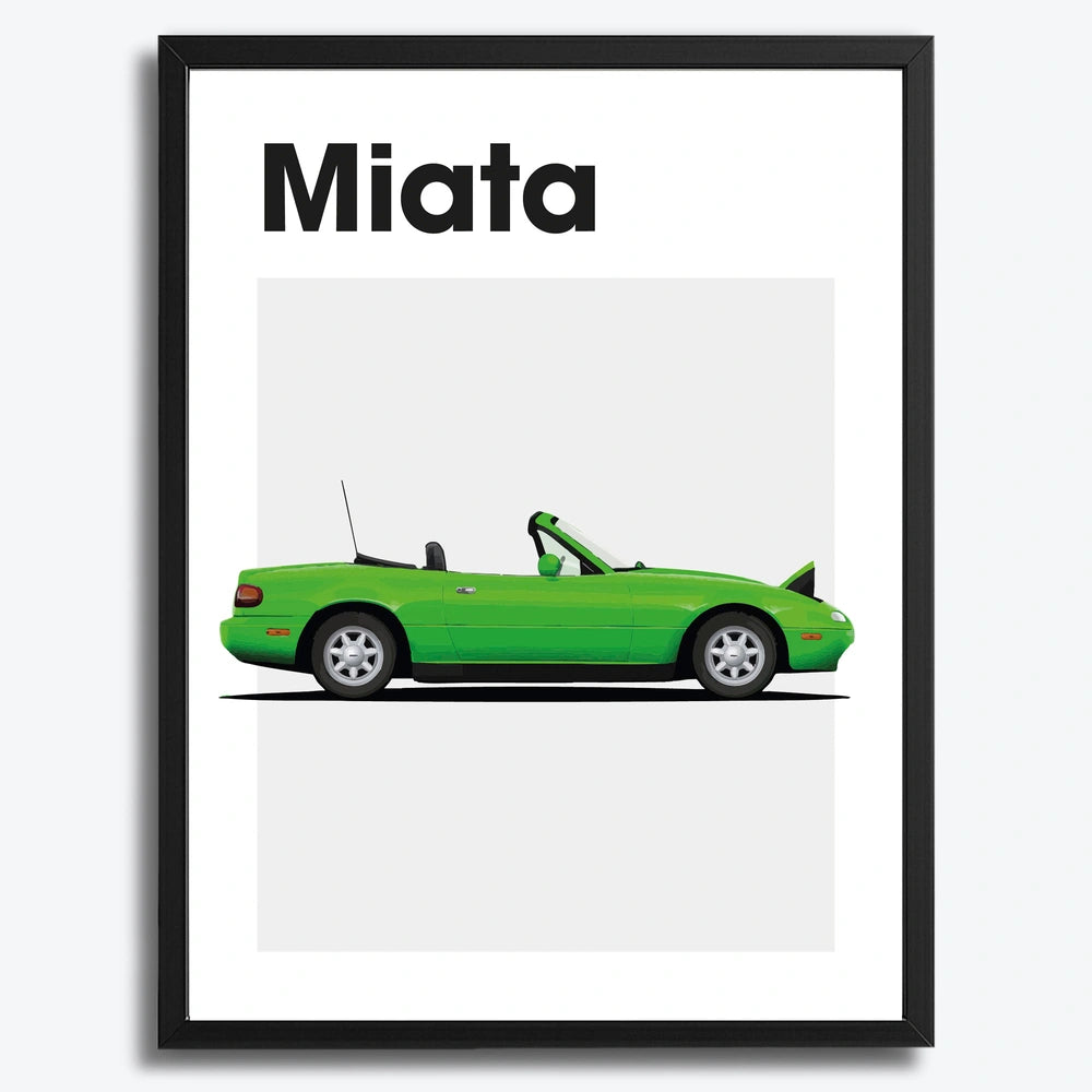 Ingelijste Poster Mazda Miata (A3) | Crni, Bijeli of Hout