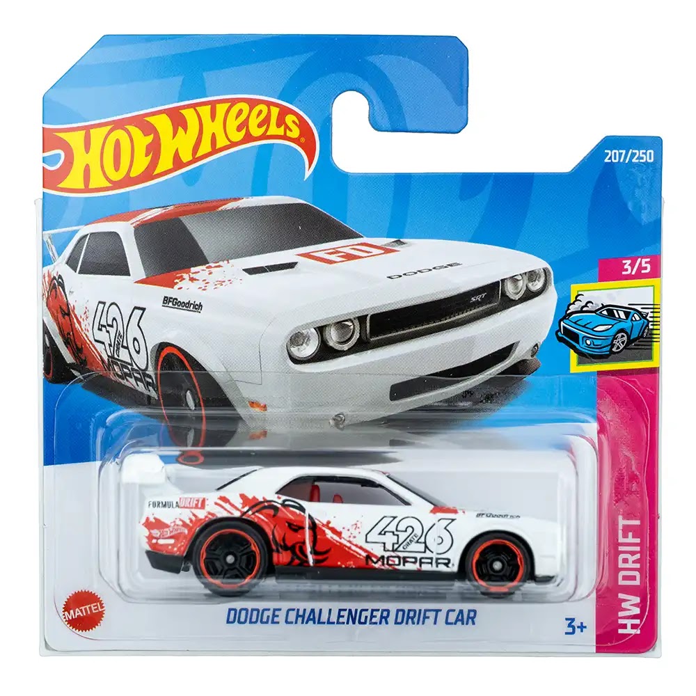 Hot Wheels Dodge Challenger Drift Car Bijeli |