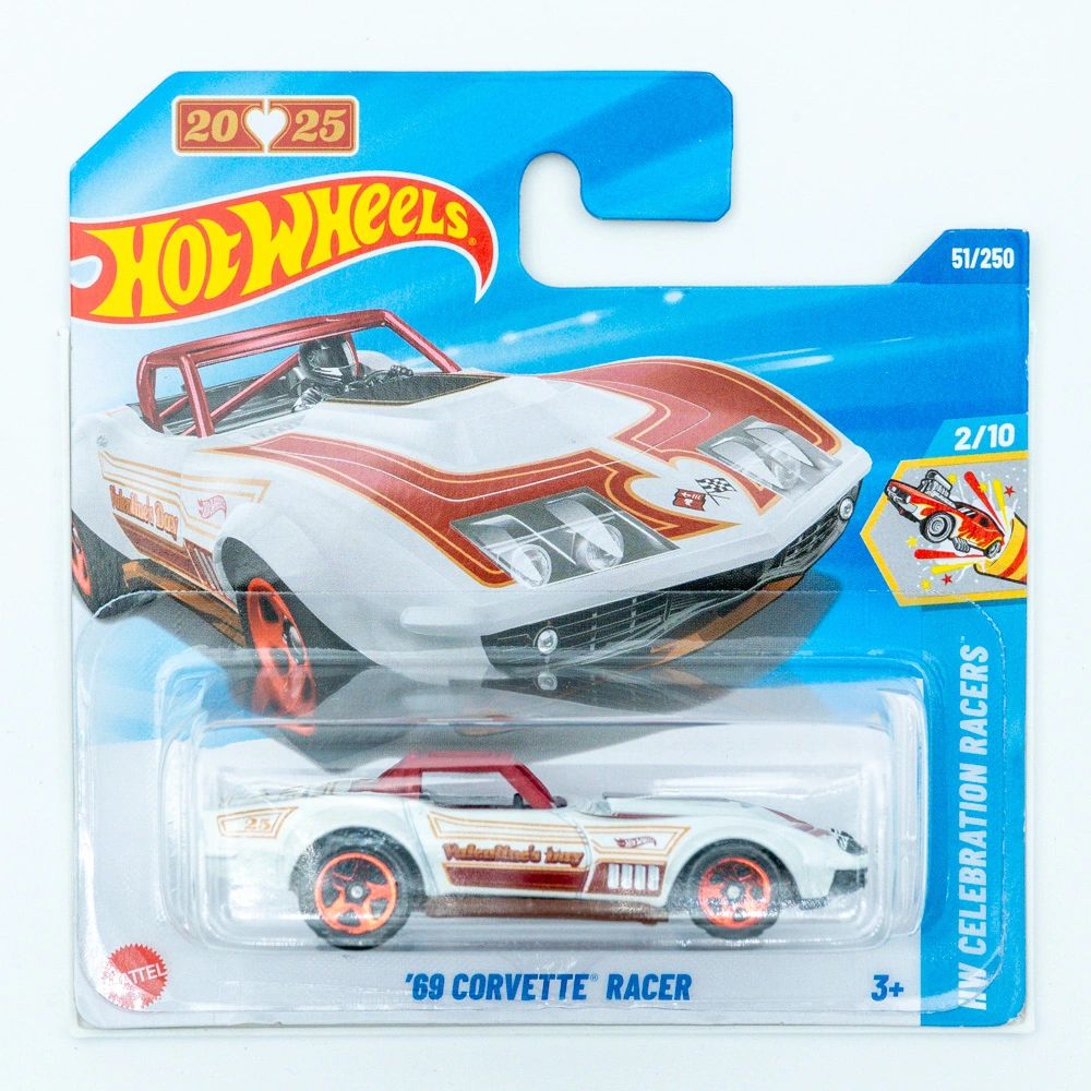 Hot Wheels '69 Corvette Racer wit rood |