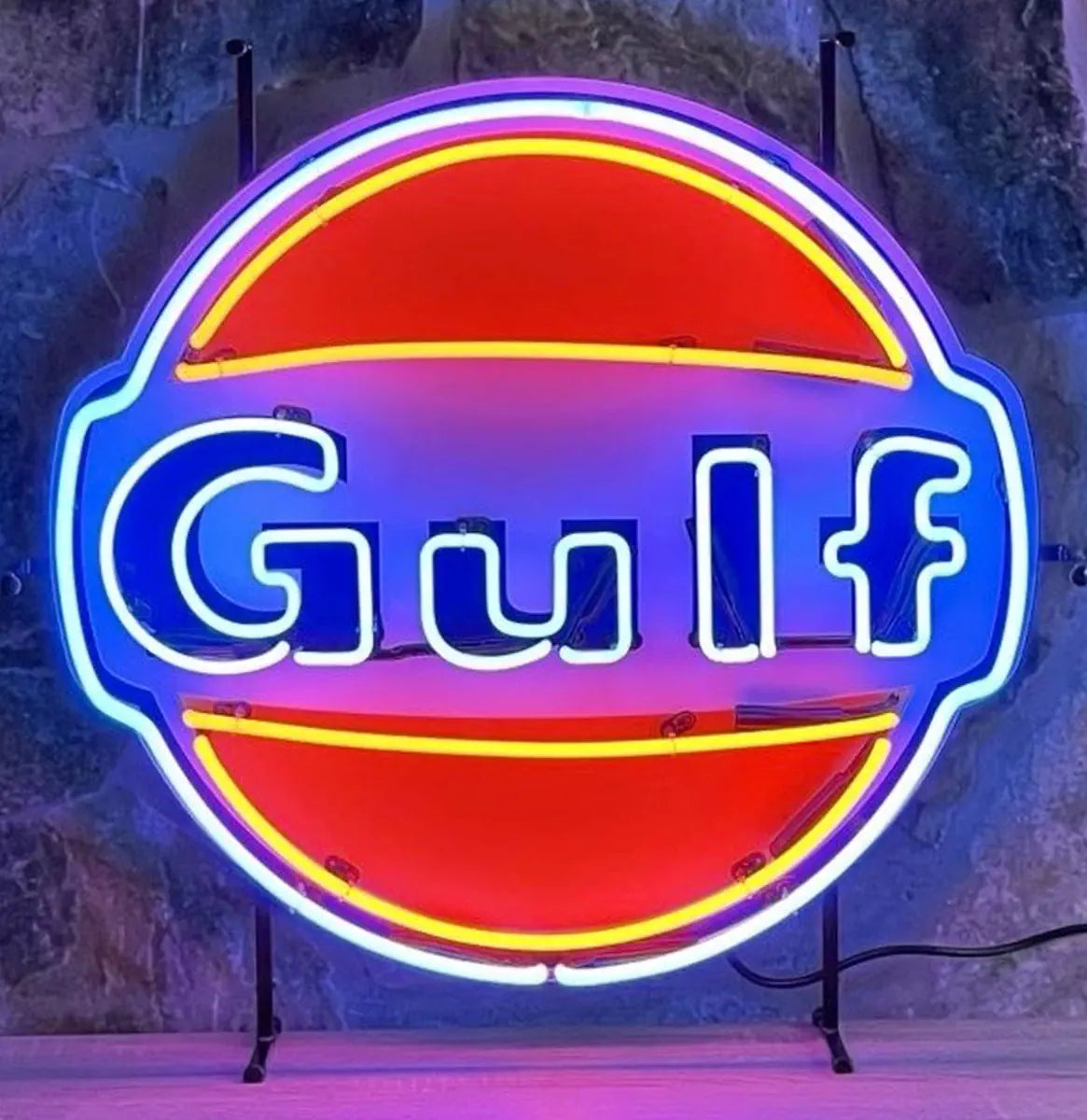 Gulf Logo Neon Verlichting 65 x 65 cm - Gulf