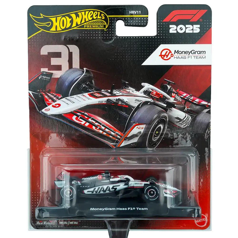 Hot Wheels Premium MoneyGram Haas F1 Team (#31) Bijeli | F1 2025